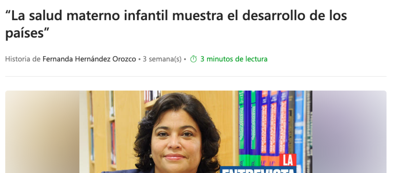 “La salud materno infantil muestra el desarrollo de los países”